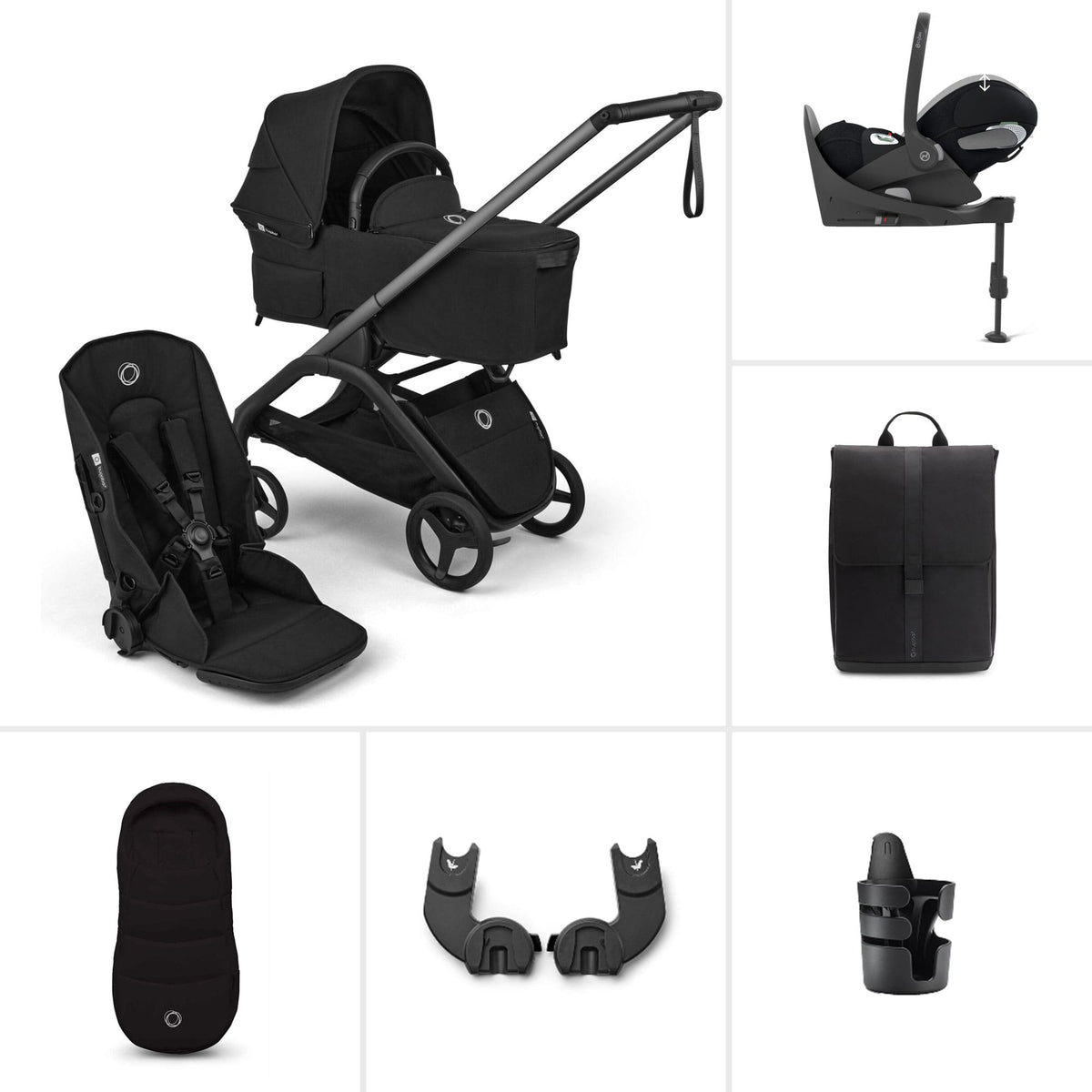 Bugaboo Dragonfly Travel System One Hand Fold Black