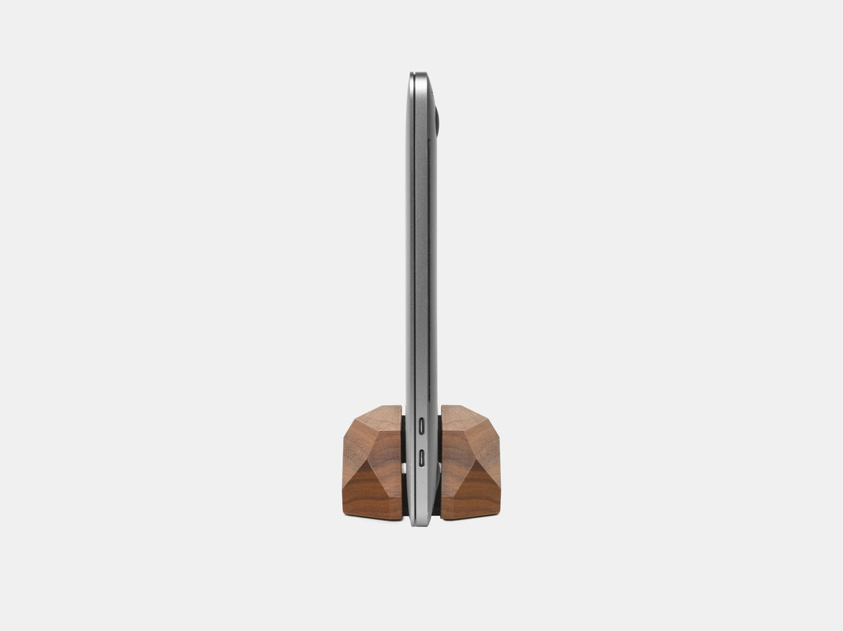 Walnut Wood Vertical Laptop Stand – Adjustable