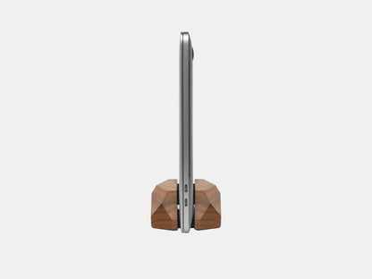 Walnut Wood Vertical Laptop Stand – Adjustable