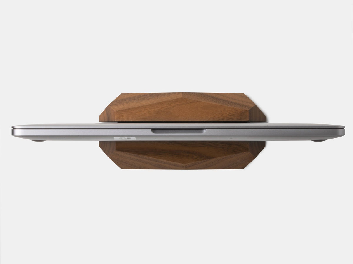 Walnut Wood Vertical Laptop Stand – Adjustable