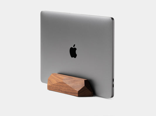 Walnut Wood Vertical Laptop Stand – Adjustable