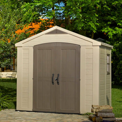 Factor 2.4 x 1.8 m Weather-Resistant Resin Outdoor Garden Shed