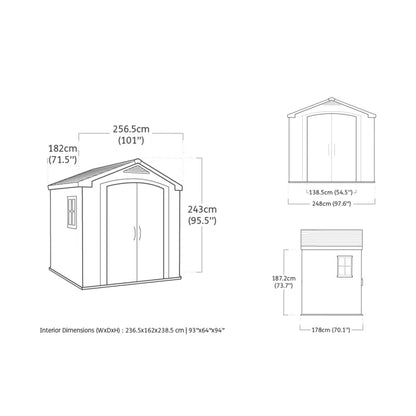 Factor 2.4 x 1.8 m Weather-Resistant Resin Outdoor Garden Shed