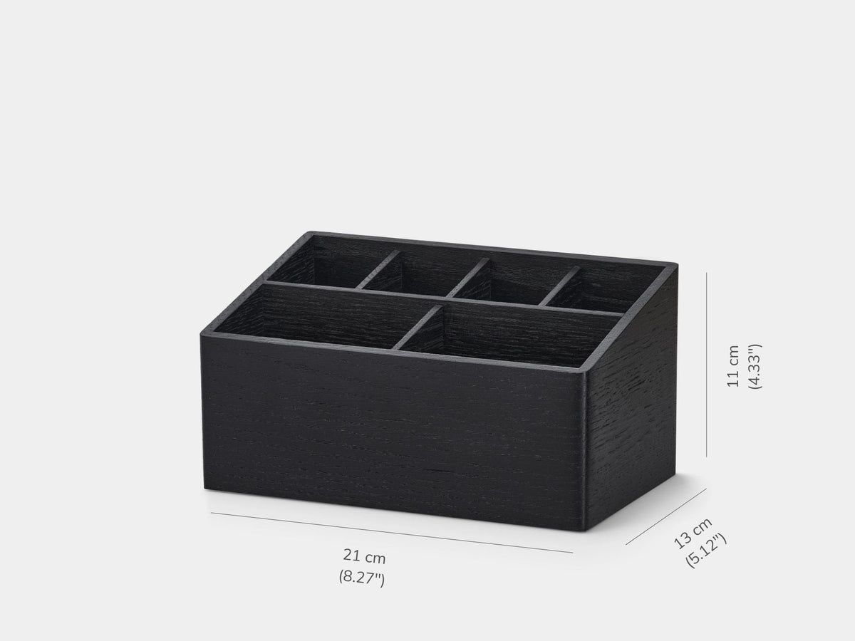 Wooden Desk Organizer with 6 Compartments, Black