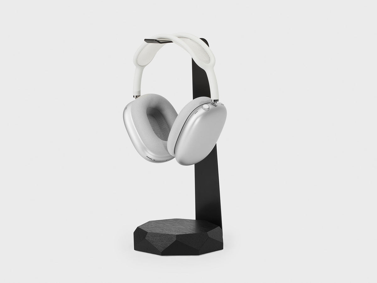 Black 2-in-1 Headphone Stand with Wireless Charger