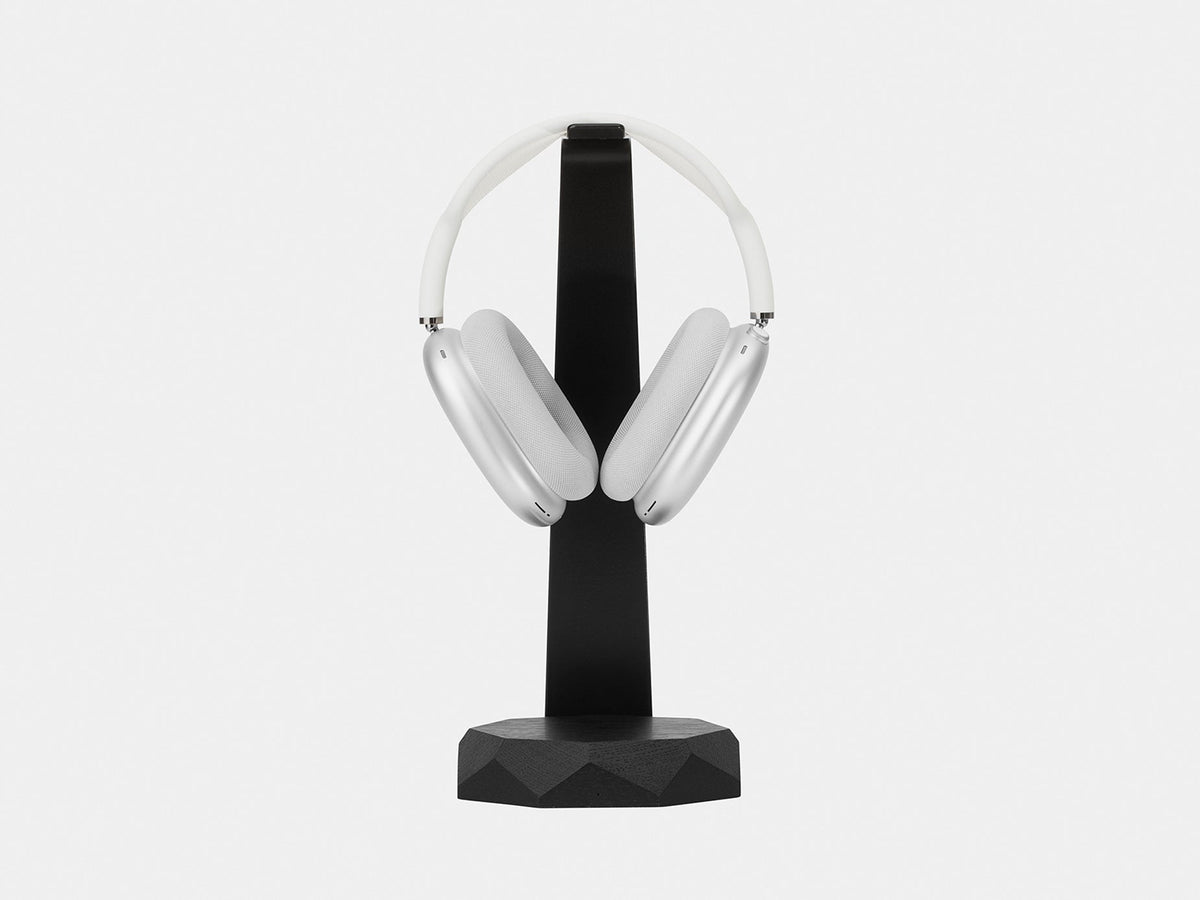 Black 2-in-1 Headphone Stand with Wireless Charger