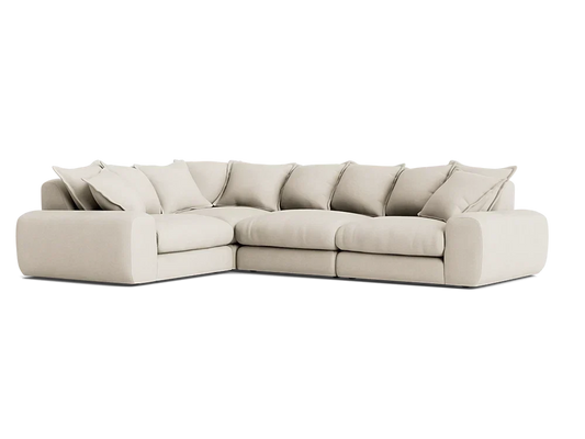 Wodge Modular Corner Sofa - Large Left Hand - Twill - Whipped Cream - White