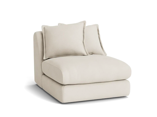 Wodge Armless Love Seat - Loveseat - Twill - Whipped Cream - White