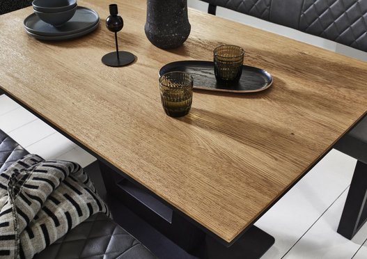 Venus Dining Table, Left Hand Facing Corner Dining Bench and Low Dining Bench