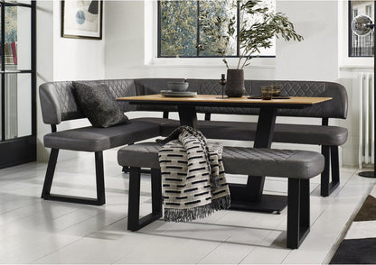 Venus Dining Table, Left Hand Facing Corner Dining Bench and Low Dining Bench