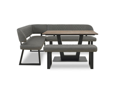 Venus Dining Table, Left Hand Facing Corner Dining Bench and Low Dining Bench