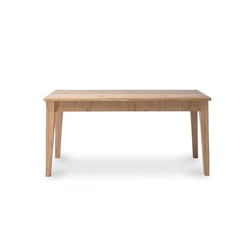 Raleigh Whitewash Oak Rectangular Dining Table Set - 6 Seater - Freya Sand Dining Chairs - Whitewash Oak Legs