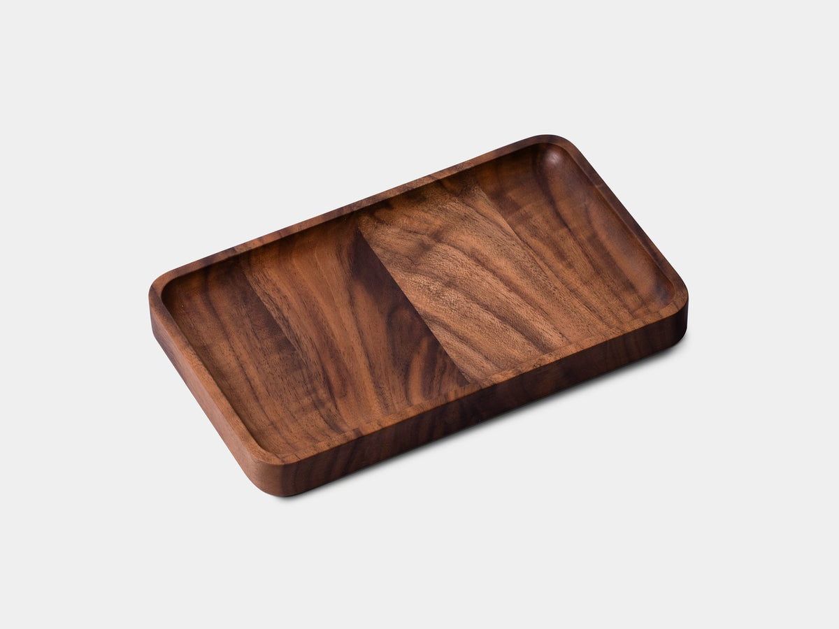 Walnut Wood Catchall Tray Set – 3 Pieces