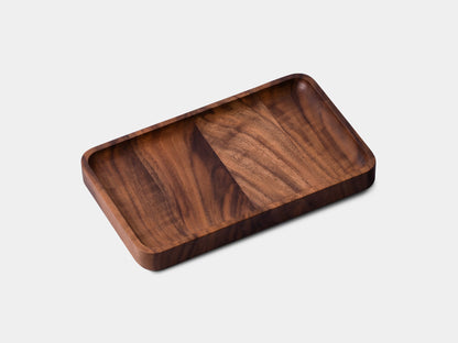 Walnut Wood Catchall Tray Set – 3 Pieces