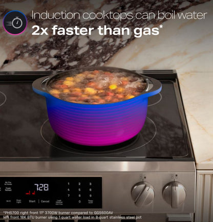 GE Profile™ ENERGY STAR® 30" Smart Slide-In Induction and Convection Range with No Preheat Air Fry and EasyWash™ Oven Tray