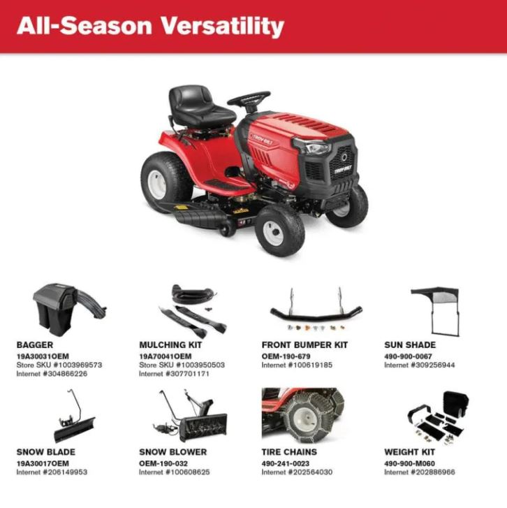 Troy-Bilt Bronco 42 – 42” 19HP Briggs & Stratton Automatic Drive Gas Riding Lawn Tractor
