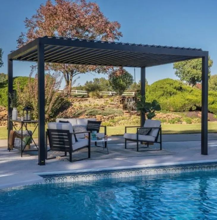 14×10 Sarasota Steel Louvered Pergola