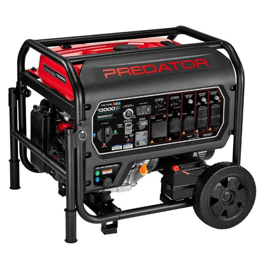 PREDATOR 13,000 Watt Tri-Fuel Portable Generator with Remote Start and CO SECURE Technology, 49-State Compliant
