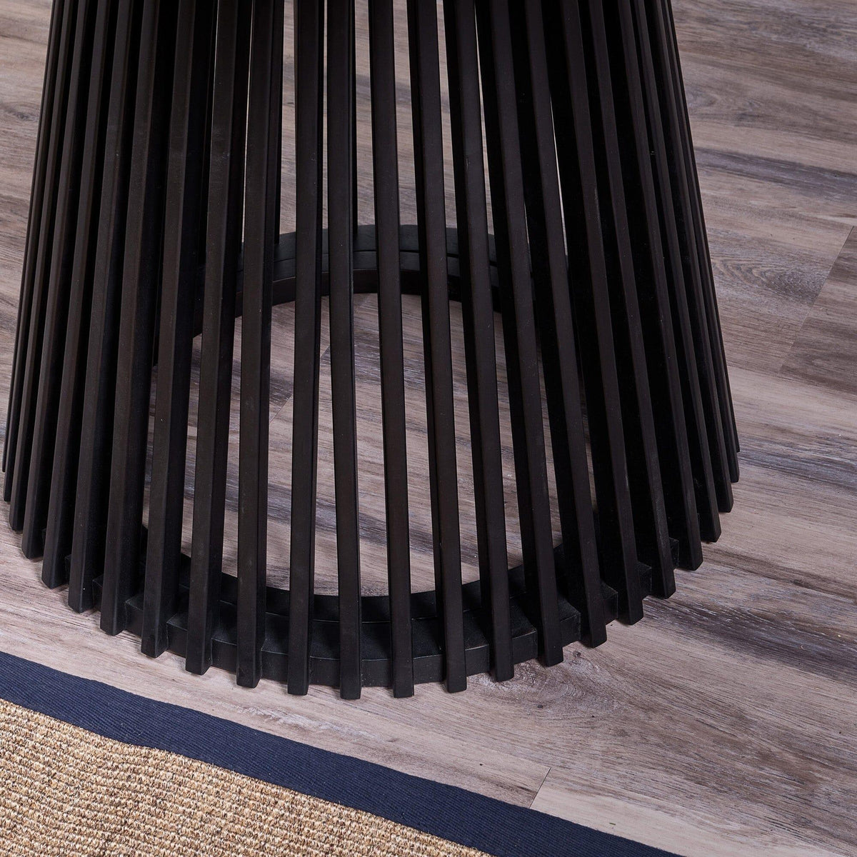 Willow Black Dining Table Set - 4 Seater - Freya Sand Dining Chairs - Black Oak Legs