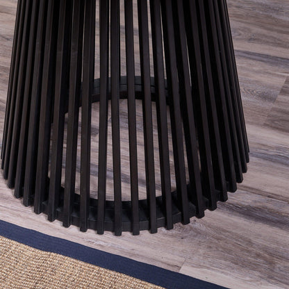Willow Black Dining Table Set - 4 Seater - Freya Sand Dining Chairs - Black Oak Legs